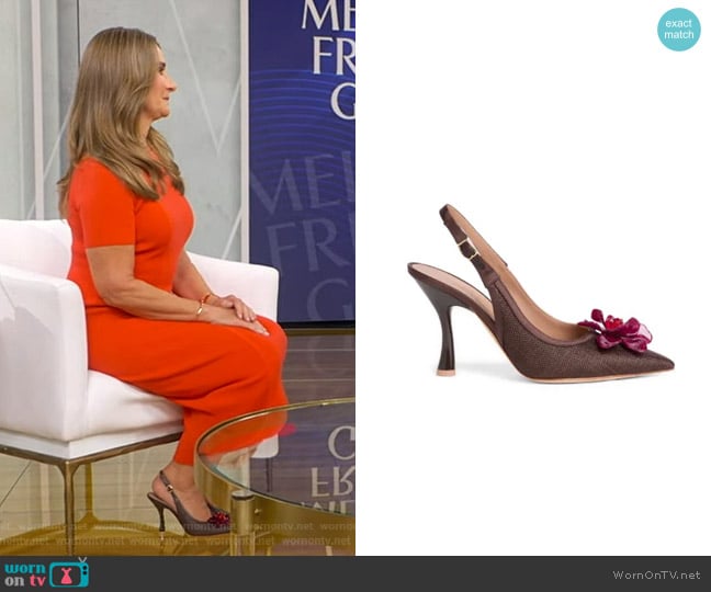 Malone Souliers 90mm Chrissy Pumps worn by elinda French Gates on Good Morning America