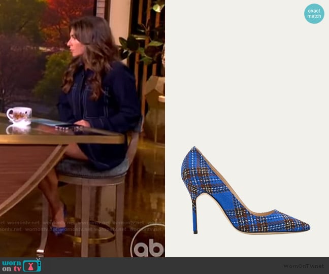 Manolo Blahnik BB 105mm Plaid Wool Pumps worn by Alyssa Farah Griffin on The View