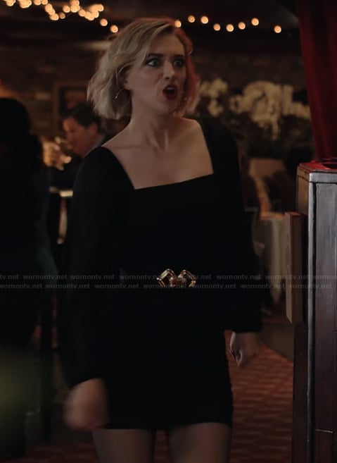 Mare’s black square neck dress on The Paper