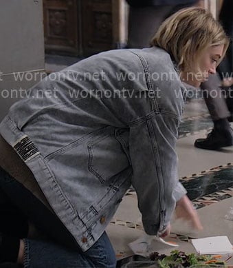 Mare's oversized denim jacket on The Paper