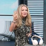 Maria Provenzano’s floral turtleneck dress on Access Hollywood