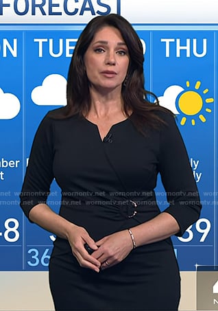 Maria's black ring waist detail dress on Today