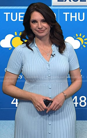 Maria's blue ribbed button front dress on Today