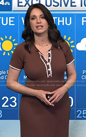 Maria's brown ribbed polo dress on Today