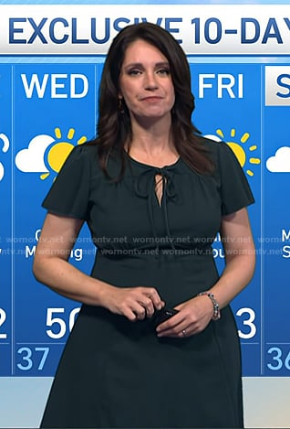 Maria's green tie neck dress on Today