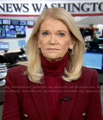 Martha’s burgundy tweed blazer on Good Morning America