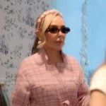 Marysol’s pink plaid wrap jacket on The Real Housewives of Miami