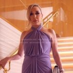 Marysol’s purple gathered halter neck dress on The Real Housewives of Miami