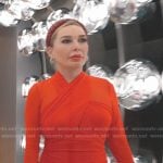 Marysol’s red cross neck dress on The Real Housewives of Miami