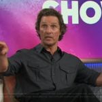 Matthew McConaughey’s gray button down shirt on The Kelly Clarkson Show