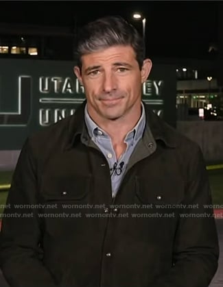 Matt Gutman's moss green suede jacket on Good Morning America