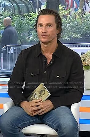 Matthew McConaughey’s brown suede shirt on Today