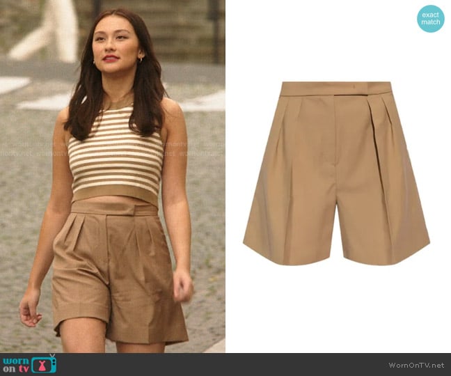 Max Mara Jessica Pleated Wool Shorts worn by Belly Conklin (Lola Tung) on The Summer I Turned Pretty
