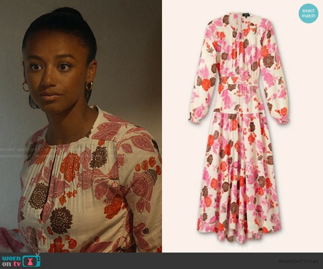 Me + Em Cheesecloth Bali Stencil Print Dress worn by Brigitte Russell-Bailey (Shalom Brune-Franklin) on The Girlfriend