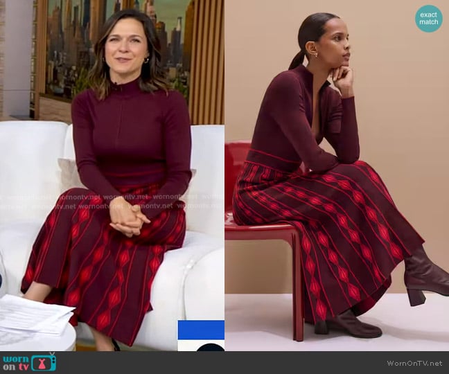 Me + Em Half Zip Maxi Dress worn by Maggie Rulli on Good Morning America