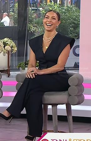 Melissa's pinstripe top and pants on Today