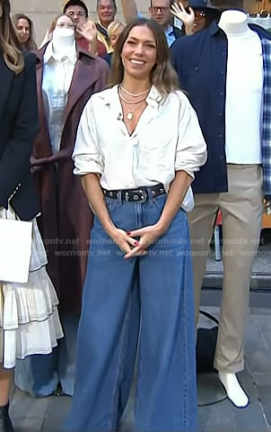 Melissa’s white button down shirt and wide-leg jeans on Today
