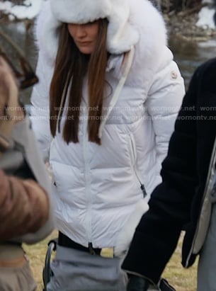 Meredith's white down jacket on The Real Housewives of Salt Lake City