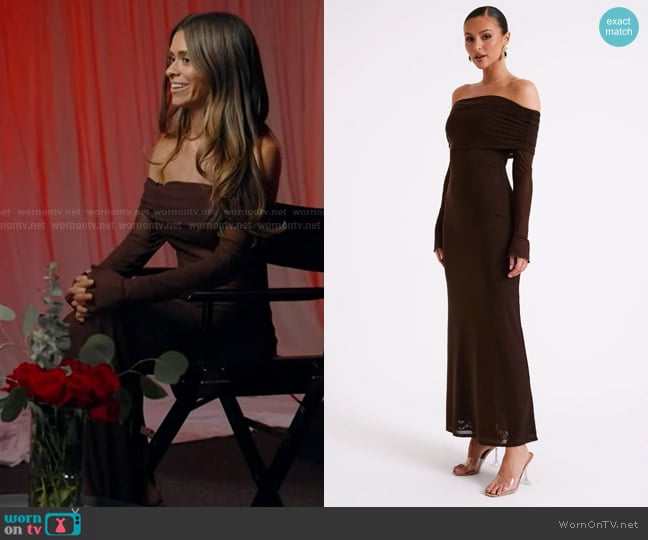 Meshki Josie Dress in Dark Brown worn by Taylor Frankie Paul on Good Morning America