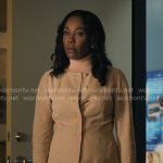 Mia’s suede button up jacket on The Morning Show