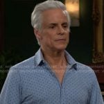 Michael’s blue dotted print shirt on The Young and the Restless