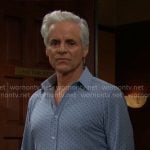 Michael’s blue dotted print shirt on The Young and the Restless