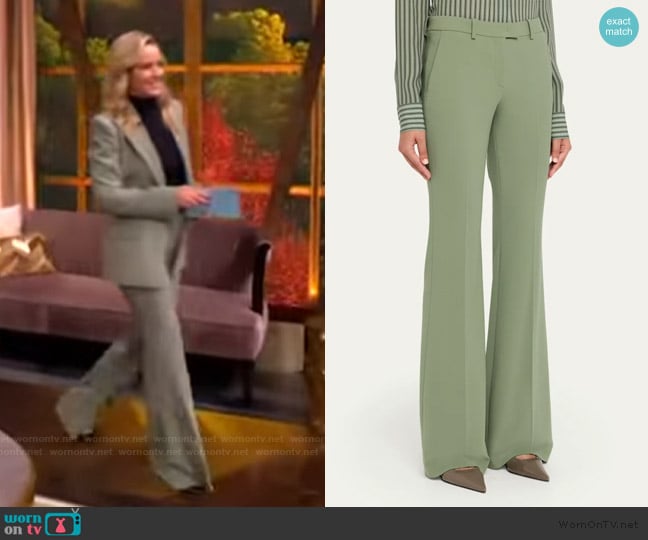 Michael Kors Collection Haylee Stretch Wool Flare Trousers worn by Sara Haines on The View