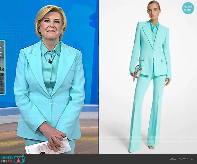 Michael Kors Hansen Shirt in Seafoam in Seafoam worn by Anne Thompson on Today