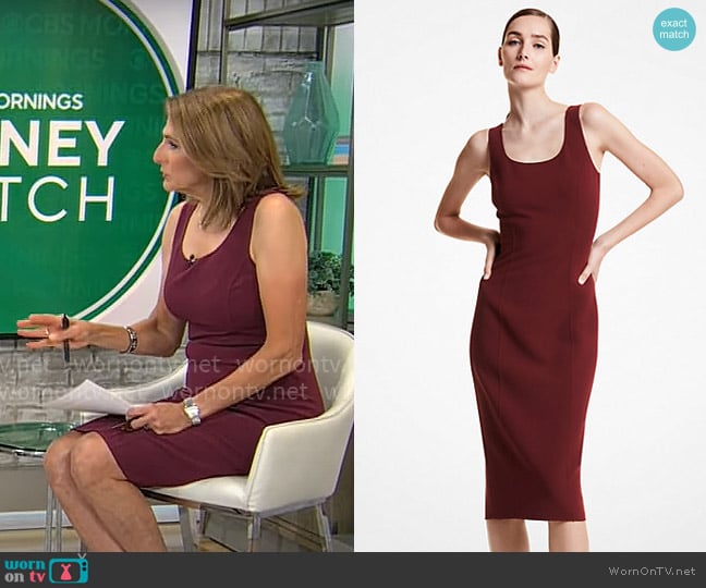 Michael Kors Stretch Wool Crepe Sheath Dress worn by Jill Schlesinger on CBS Mornings