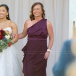 Michelle’s burgundy one shoulder dress on The McBee Dynasty Real American Cowboys
