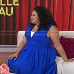 Michelle Buteau’s blue v-neck sleeveless dress on Today