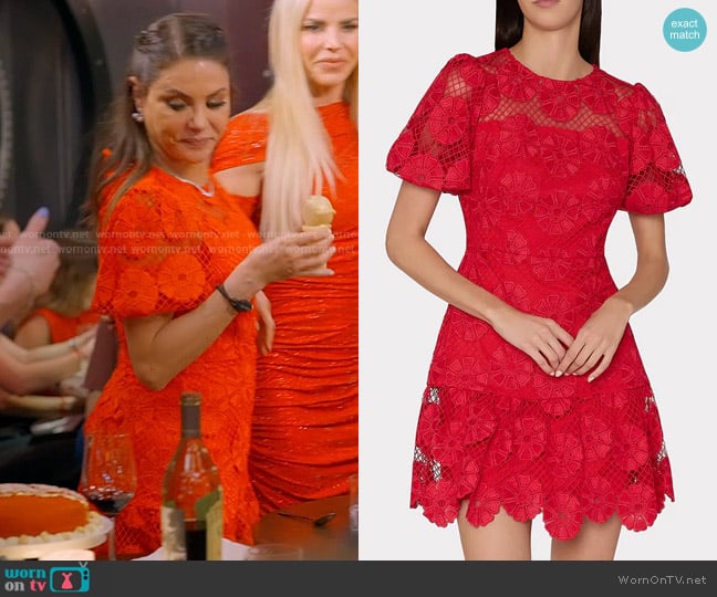 Milly Yasmin Daisy Lace Dress worn by Adriana de Moura (Adriana de Moura) on The Real Housewives of Miami