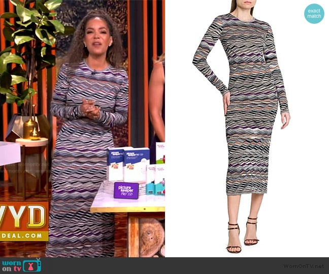 Missoni Zig-Zag Knit Midi-Dress worn by Sunny Hostin on The View