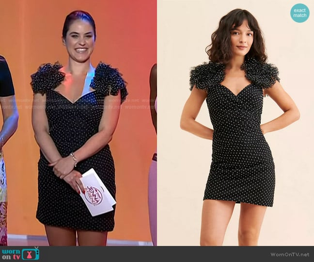 ML Monique Lhuillier Peyton Polka Dot Dress worn by Donna Farizan on Today