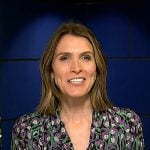 Molly’s black floral tie neck dress on Today
