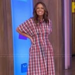 Monica Mangin’s gingham check dress on Live with Kelly and Mark