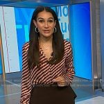 Morgan’s geometric print blouse and brown pants on NBC News Daily