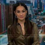 Morgan’s green blouse and striped skirt on NBC News Daily