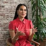 Morgan’s red leather short sleeve shirtdress on NBC News Daily