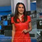 Morgan’s red leather short sleeve shirtdress on NBC News Daily