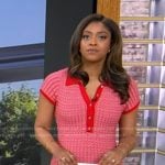 Morgan’s red knit polo dress on Good Morning America