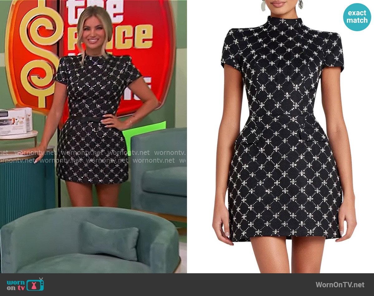 Nadine Merabi Minnie Embellished Minidress worn by Amber Lancaster on The Price is Right