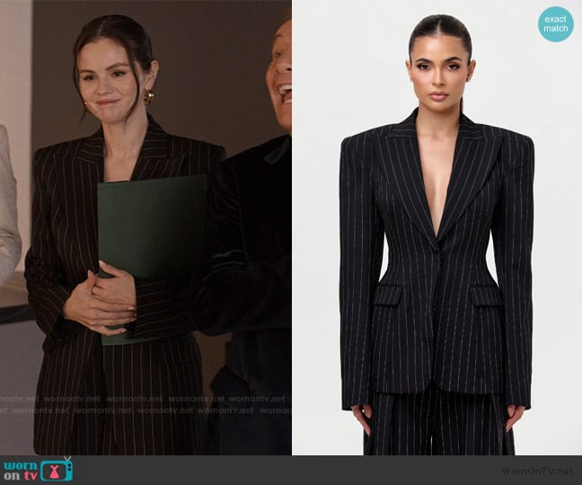 Naked Wardrobe Pinstripe Suited Blazer worn by Mabel Mora (Selena Gomez) on Only Murders in the Building