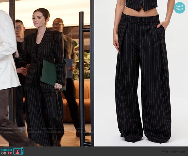 Naked Wardrobe Pinstripe Suited Wide-Leg Pant worn by Mabel Mora (Selena Gomez) on Only Murders in the Building