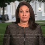 Nancy Cordes’ brown zip up jacket on CBS Mornings