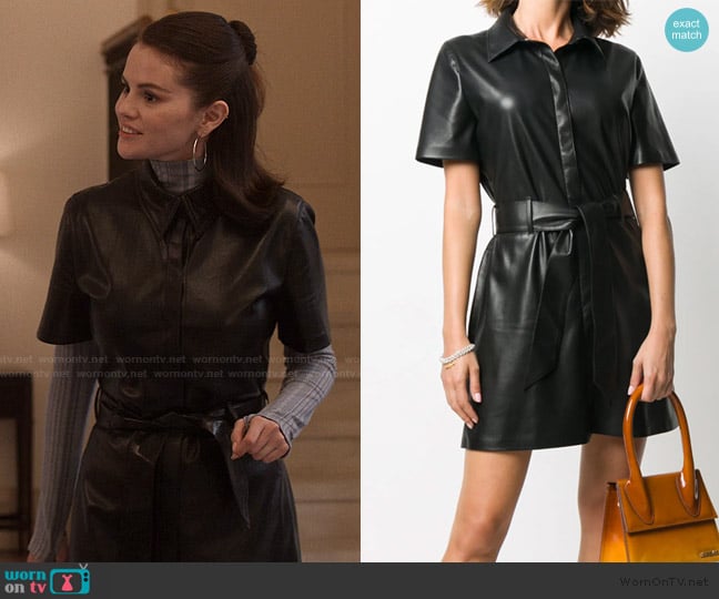 Nanushka Halli belted dress worn by Mabel Mora (Selena Gomez) on Only Murders in the Building