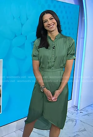 Natalie's green satin dress on Today