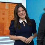 Adrianna’s navy keyhole collared dress on Today