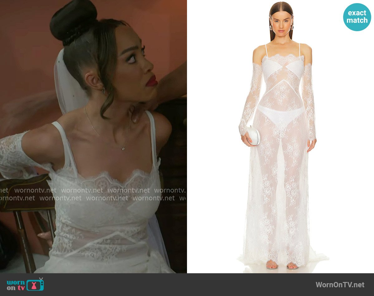NBD Xyla Gown worn by Allison Bailey (Brianna Roberts) on Beyond the Gates