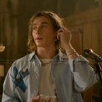 Neil’s blue printed shirt on The Runarounds